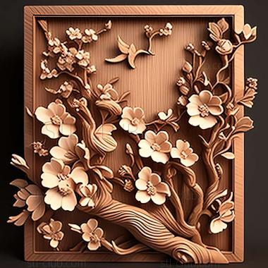 3D model cherry blossoms (STL)